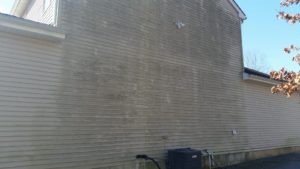 soft wash no pressure washing house siding cleaning Vineland NJ. before